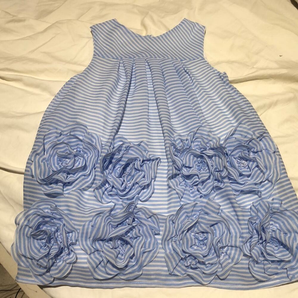 Mayoral blue white stripe lined dress 2t worn once